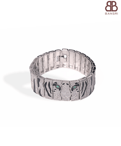 Link Panther Face Diamonte Bracelet