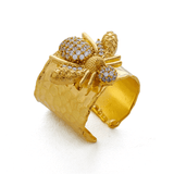 Hammered Finish Studded Bumble Bee Ring - Bansri Mehta Design