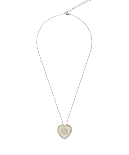 Mother of Pearl Heart Solitaire Necklace & Earring Set