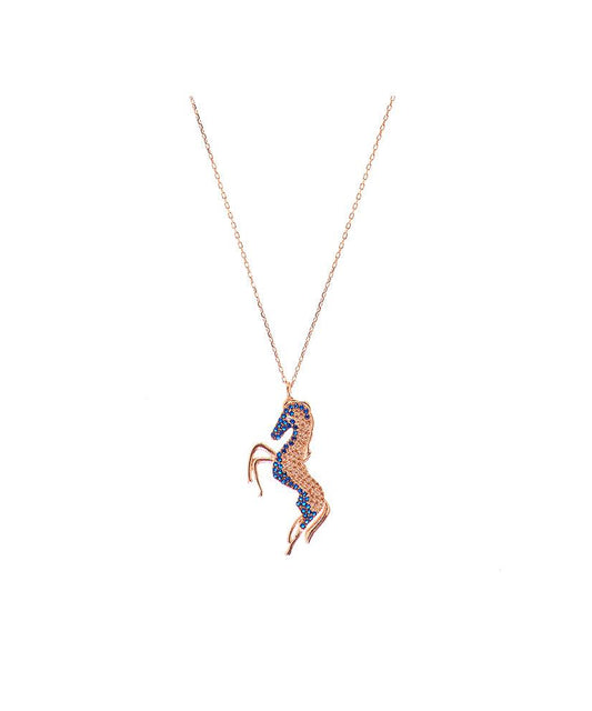 Stallion Horse Necklace with Swarovski Crystala - Bansri Mehta Design