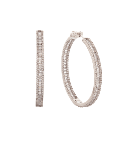 Uncut Baguette CZ Diamond Hoop Earring