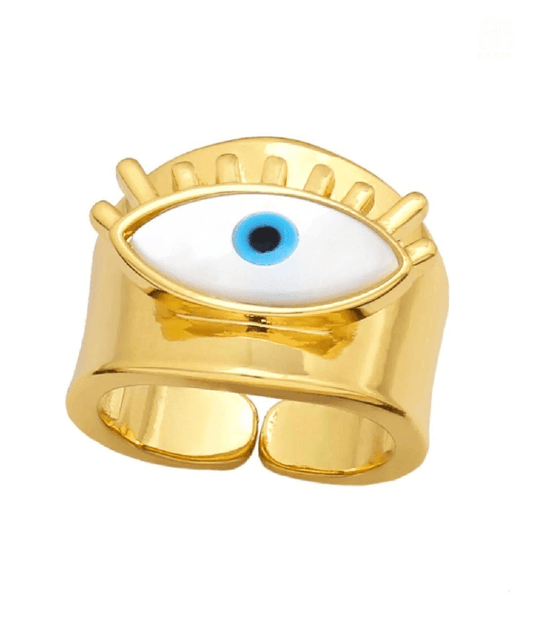 Bold Evil Eye Ring Band - Bansri Mehta Design