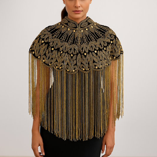 Bella Bejeweled Tassel Cape