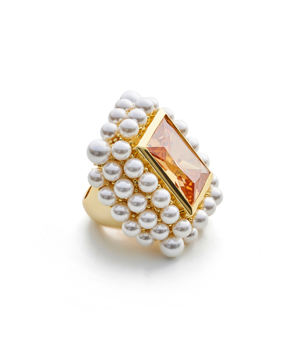 Akilah Pearl Goddess Cocktail Ring