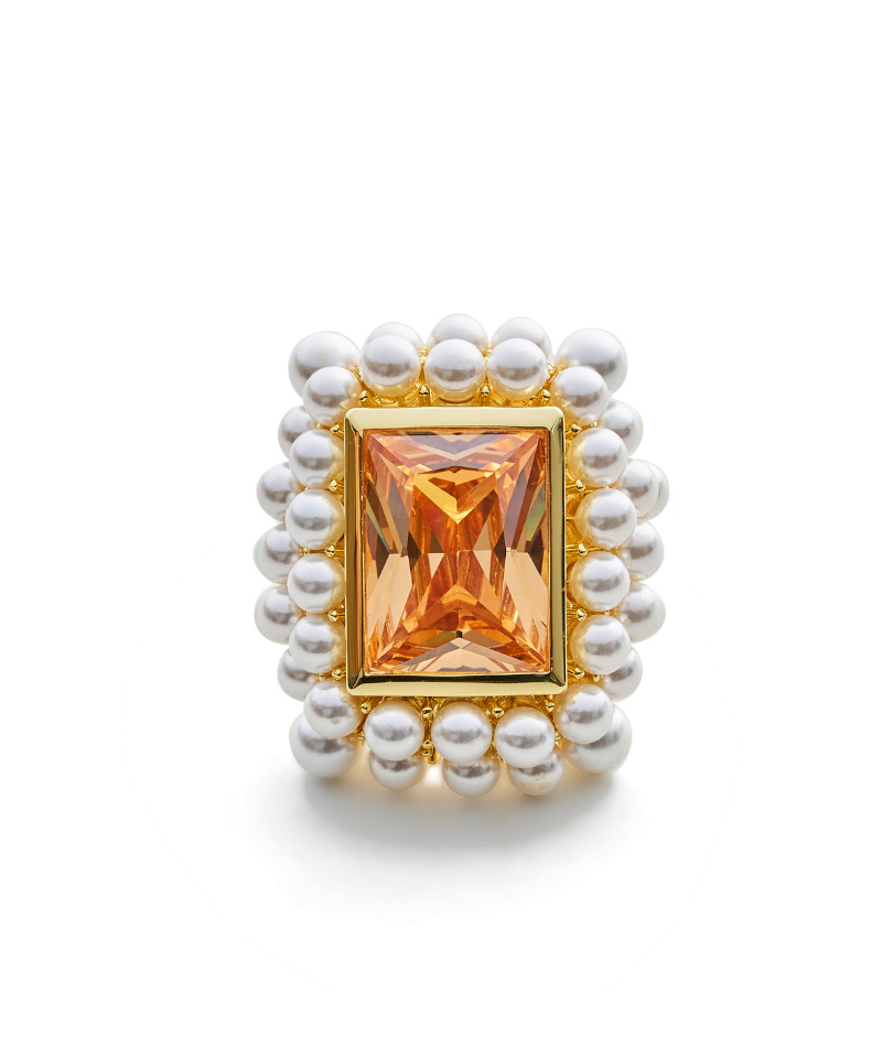 Akilah Pearl Goddess Cocktail Ring