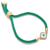 Lucky Clover Adjustable Cord Bracelet For Men