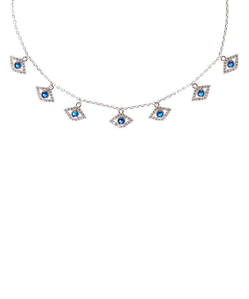 Mini Evil Eye Adjustable Choker & Collar Necklace