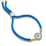 Evil Eye Disc Adjustable Cord Bracelet For Men