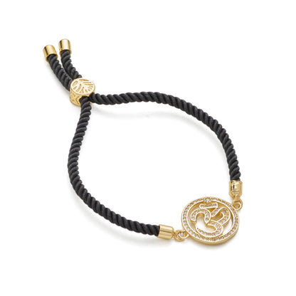 Om Adjustable Cord Bracelet