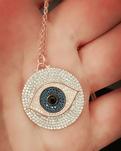 Glam Medallion Evil Eye Necklace