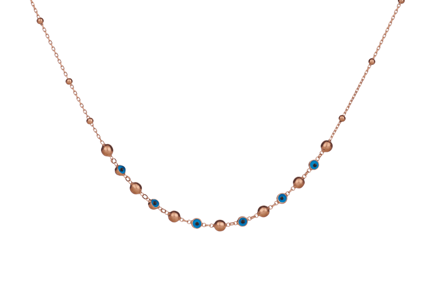 Evil Eye Ball Protector Rosegold Chain Necklace