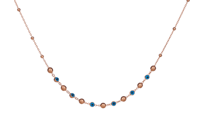 Evil Eye Ball Protector Rosegold Chain Necklace