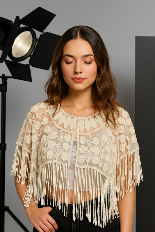 Athena Goddess Beaded Tassel Cape