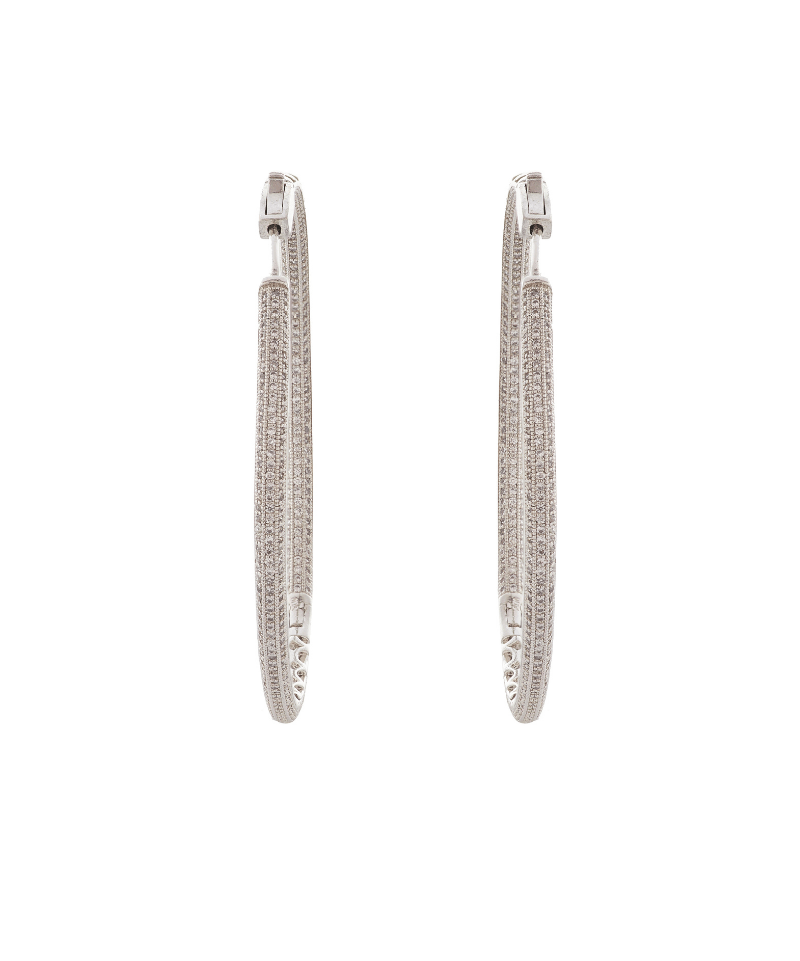 Diamond crystal encrusted Big Size Hoop Earrings