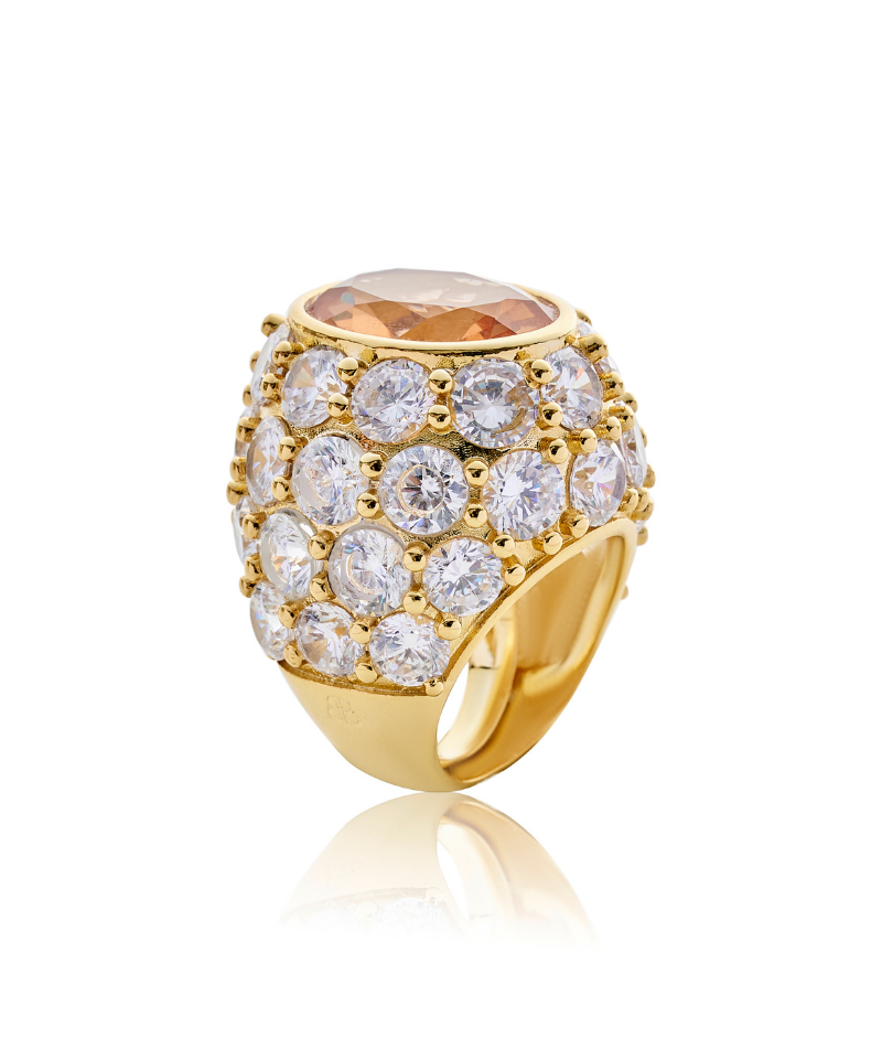 Amani Citrine Solitaire Cocktail Ring