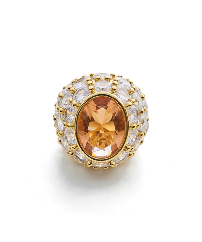 Amani Citrine Solitaire Cocktail Ring