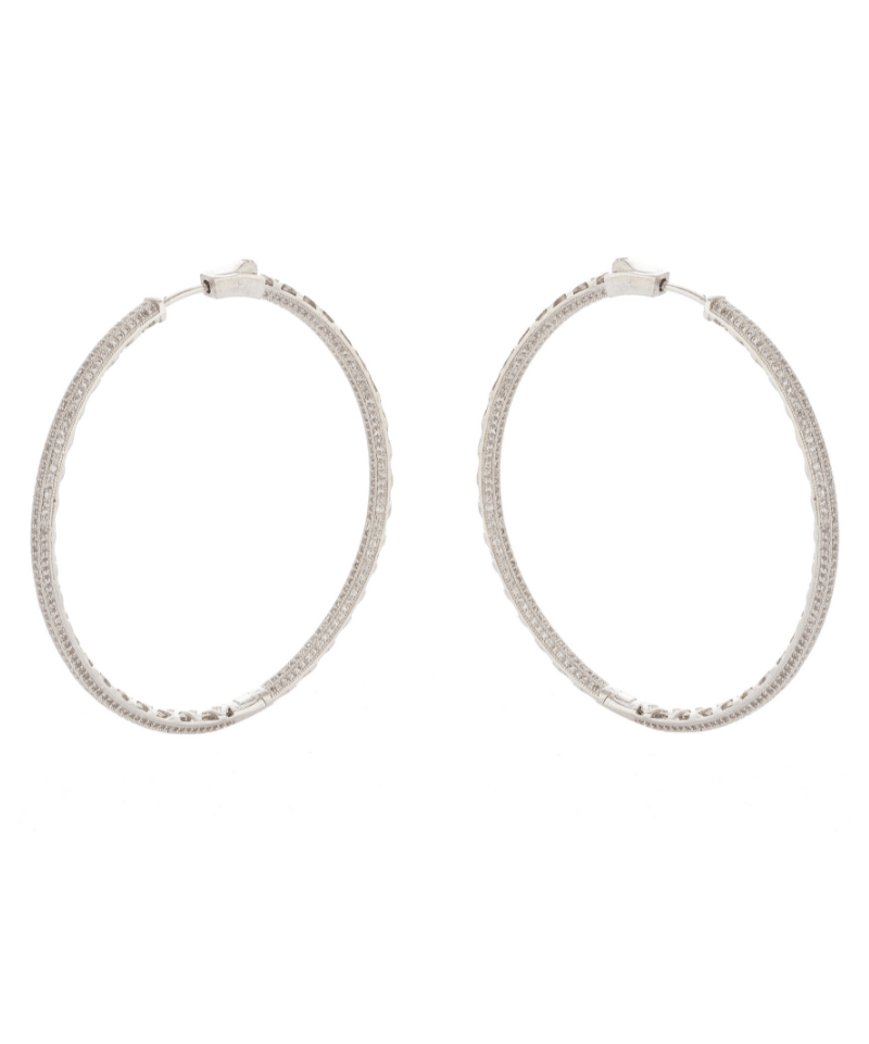 Diamond crystal encrusted Big Size Hoop Earrings