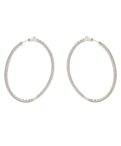 Diamond crystal encrusted Big Size Hoop Earrings