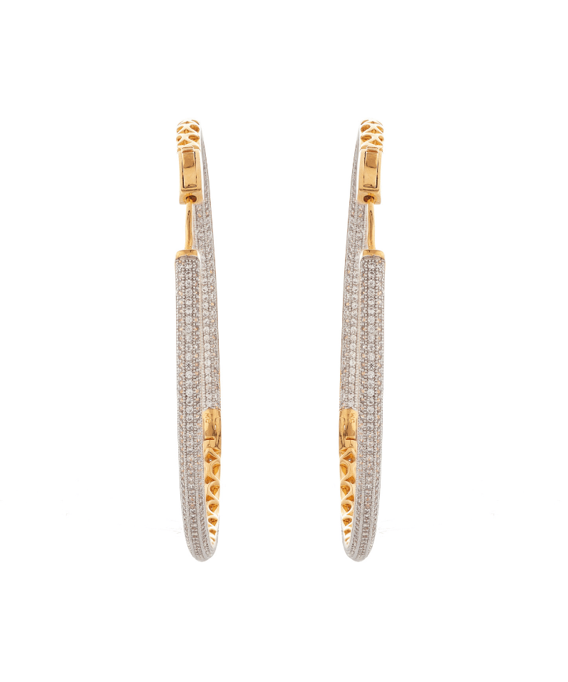 Diamond crystal encrusted Big Size Hoop Earrings