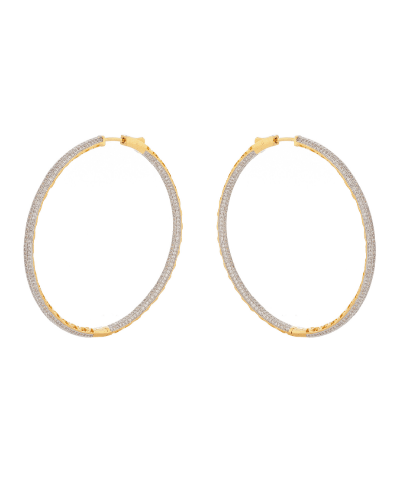 Diamond crystal encrusted Big Size Hoop Earrings