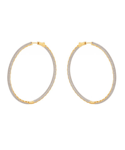 Diamond crystal encrusted Big Size Hoop Earrings