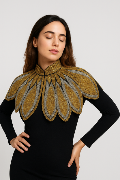 Lotus Petal Foliel Two-Toned Goddess Cape