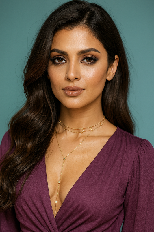 2 in 1 Starry Night Choker and Lariat Chain Set of 2