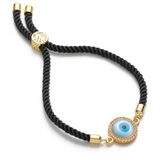 Evil Eye Disc Adjustable Cord Bracelet For Men