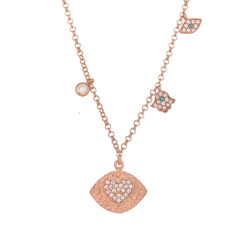 Paloma Heart Necklace with Mini Charms