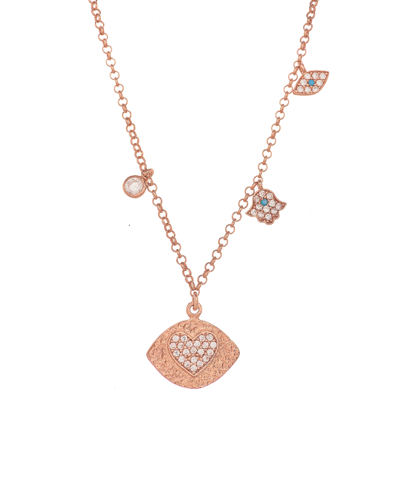 Paloma Heart Necklace with Mini Charms