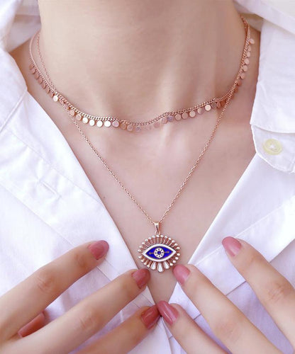 Enamel Carved Evil Eye Necklace - Bansri Mehta Design