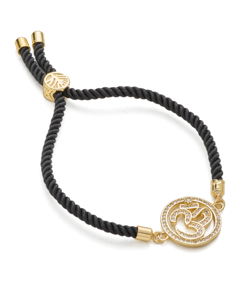 Om Adjustable Cord Bracelet