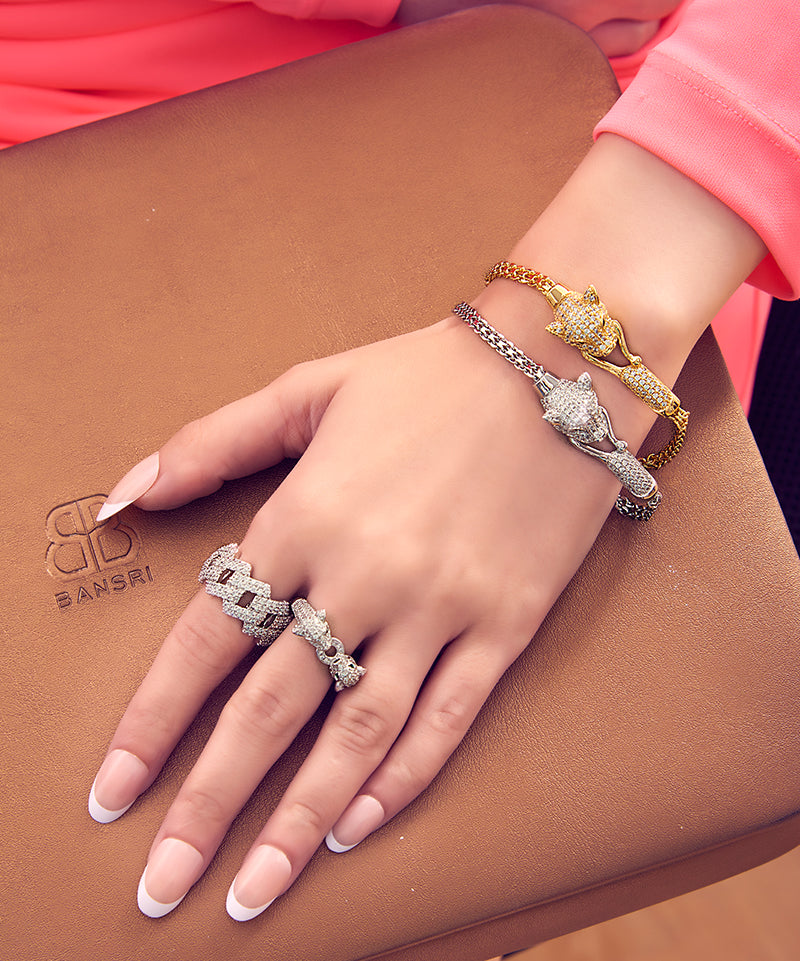 Panther Lariat Necklace, Bracelet, Earring & Ring Set