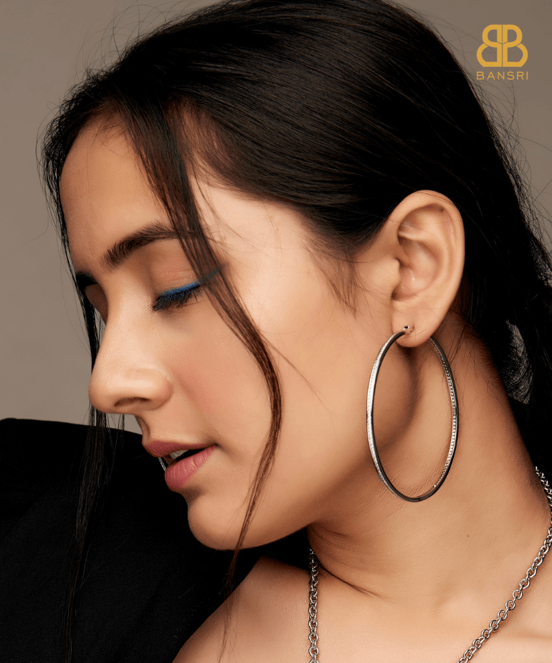 Slim Oversize Hoop Earrings - Bansri Mehta Design