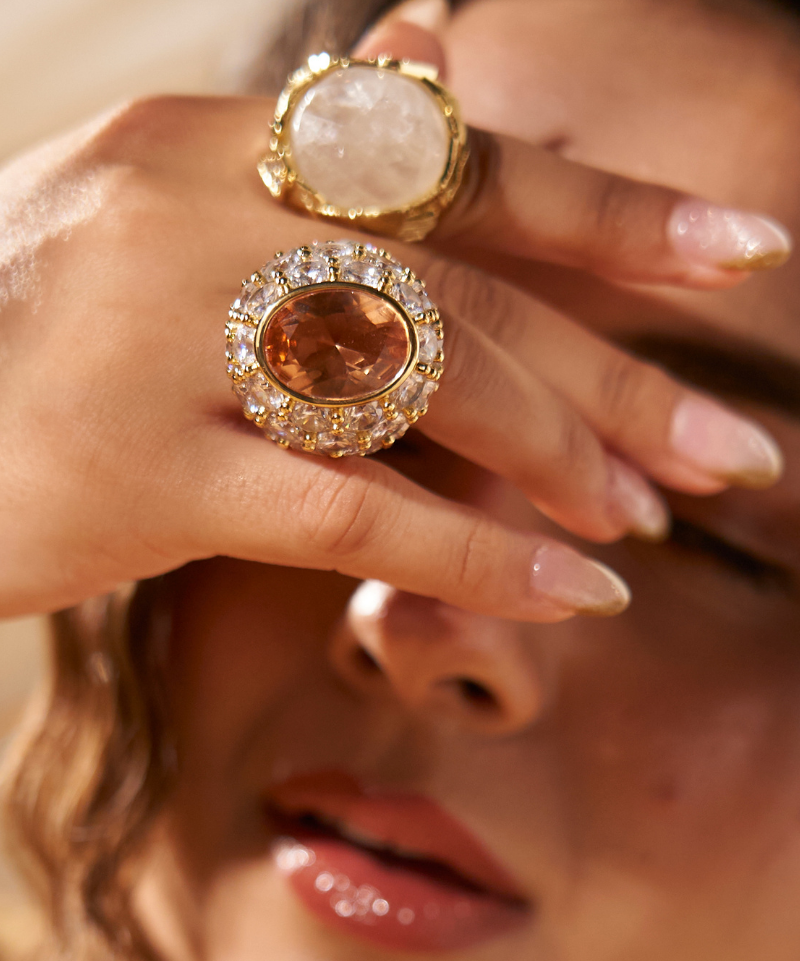 Amani Citrine Solitaire Cocktail Ring