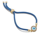 Evil Eye Disc Adjustable Cord Bracelet For Men