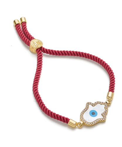 Hamsa Adjustable Cord Bracelet