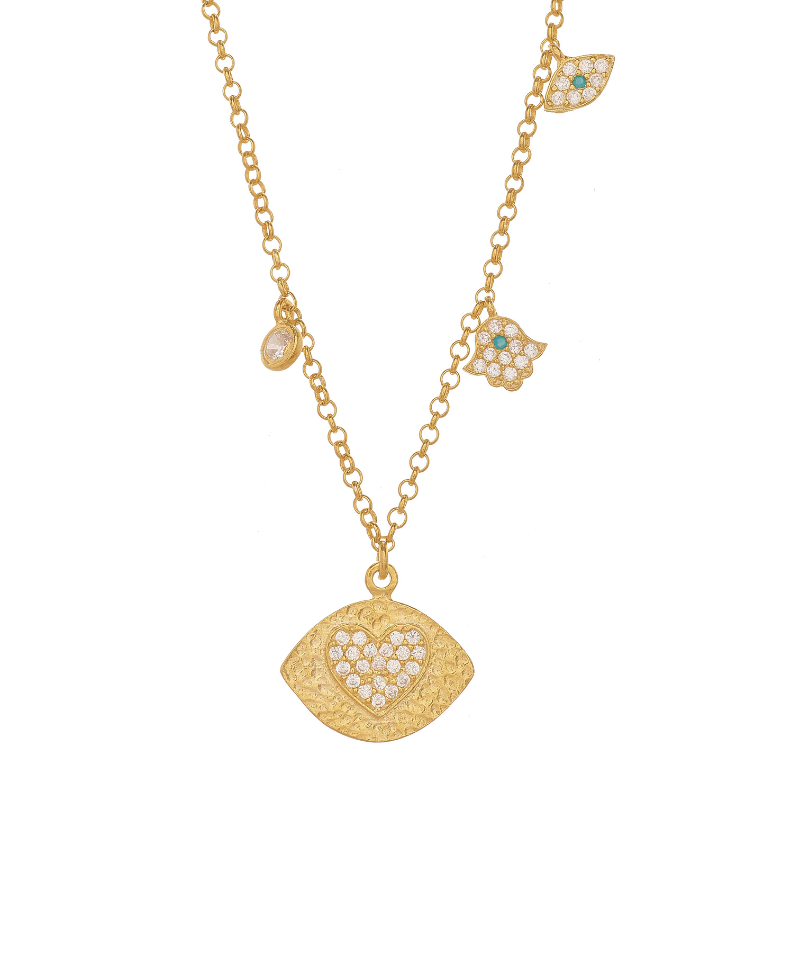 Paloma Heart Necklace with Mini Charms - Bansri Mehta Design