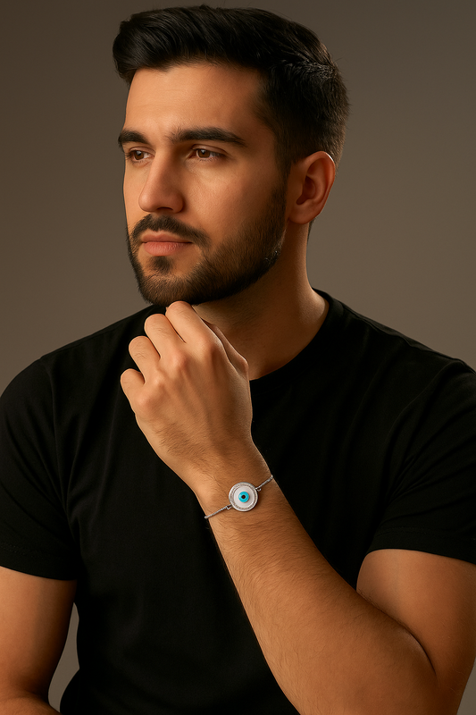 Evil Eye Adjustable Chain Bracelet For Men