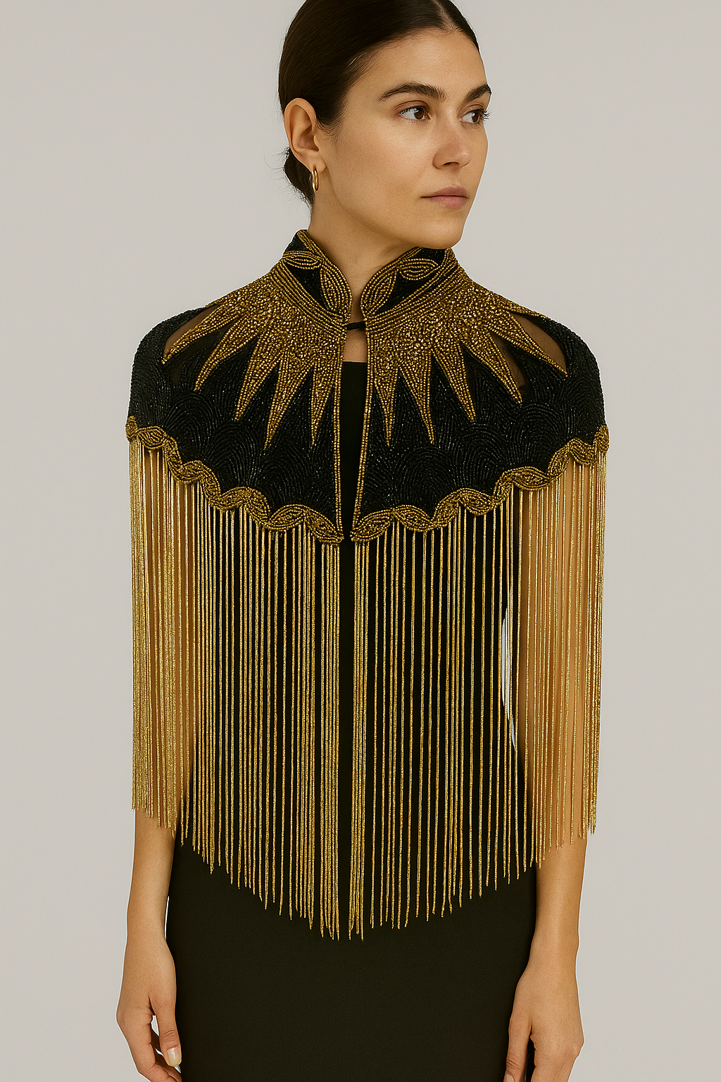 Celestial Bejeweled Tassel Cape