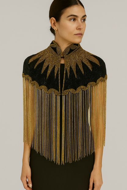 Celestial Bejeweled Tassel Cape