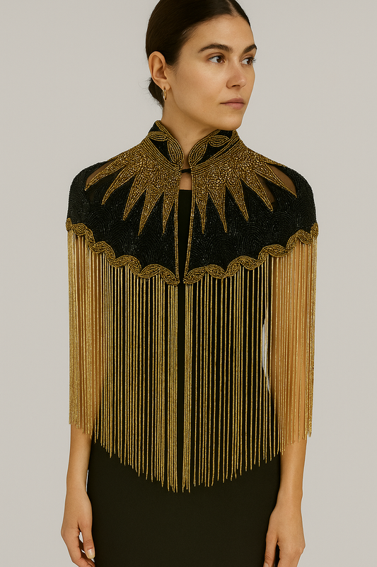 Celestial Bejeweled Tassel Cape