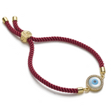 Evil Eye Disc Adjustable Cord Bracelet For Men