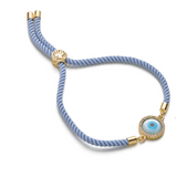 Evil Eye Disc Adjustable Cord Bracelet For Men