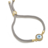 Evil Eye Disc Adjustable Cord Bracelet For Men