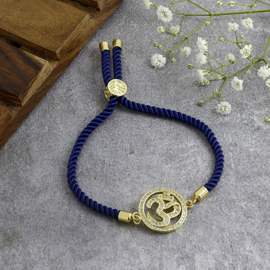 Om Adjustable Cord Bracelet