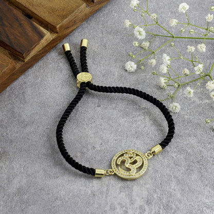 Om Adjustable Cord Bracelet