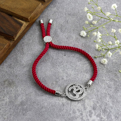 Om Adjustable Cord Bracelet