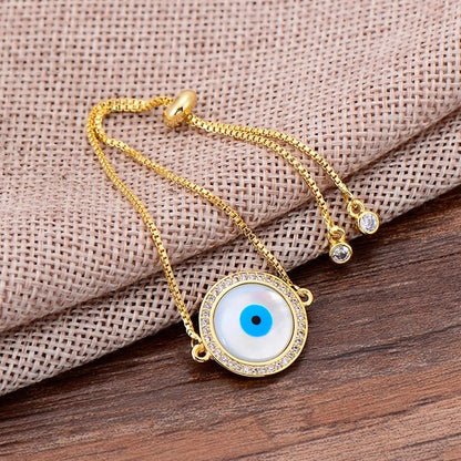 Evil Eye Adjustable Chain Bracelet - Bansri Mehta Design
