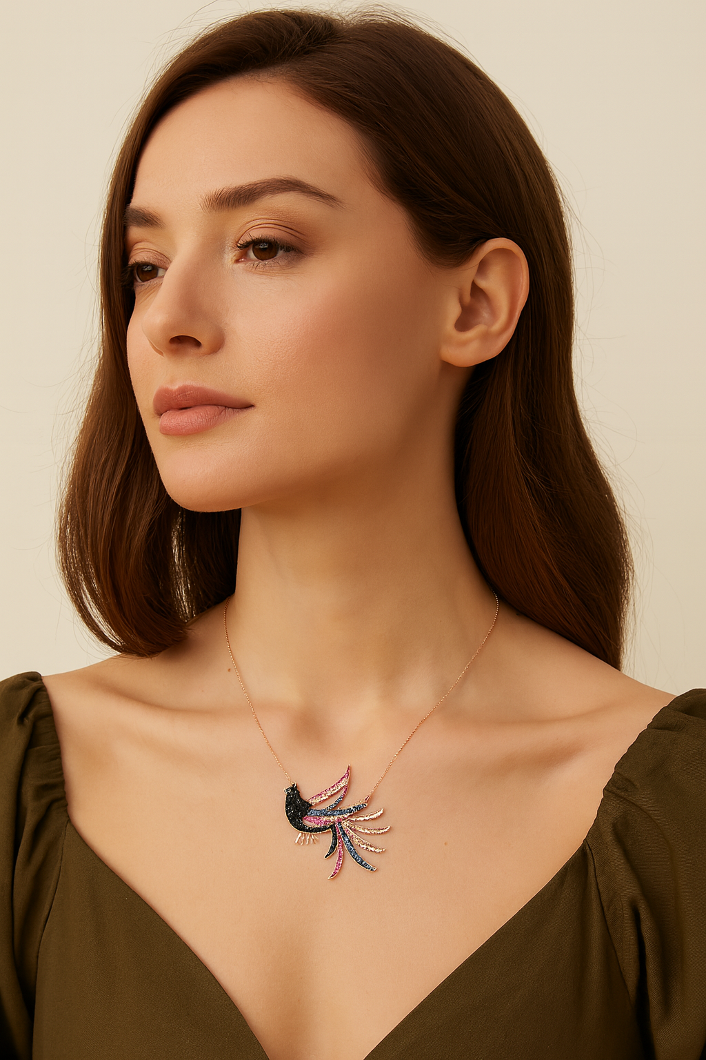 Bold and Bright Tropical Bird Necklace